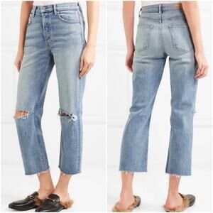 GRLFRND Helena High-Rise Straight Leg Jean in What Is Life Wash Size 26